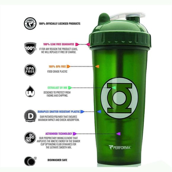Perfect Shaker Performa - Hero Series Shaker Cup - Dc Comics Green Lantern 28 oz - Picture 6 of 7